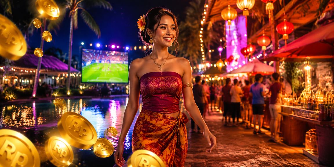 Suasana malam pasar taruhan dengan berbagai pilihan permainan lotre dan casino yang semarak