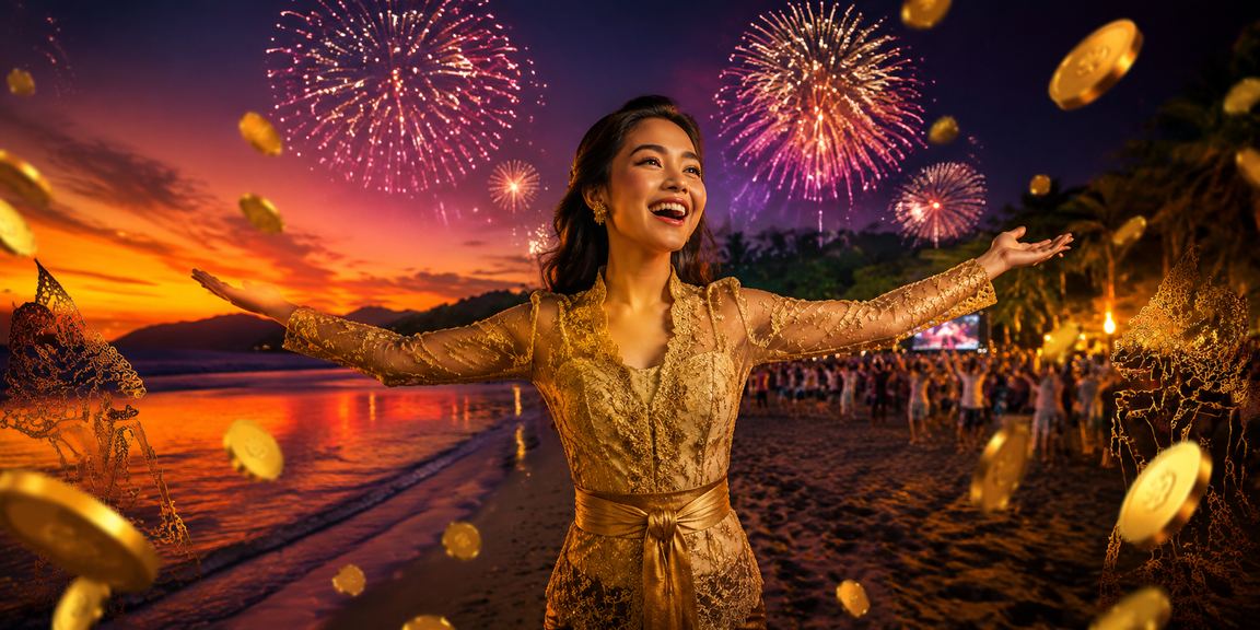 Suasana pantai dengan hiburan casino dan taruhan online puptogel