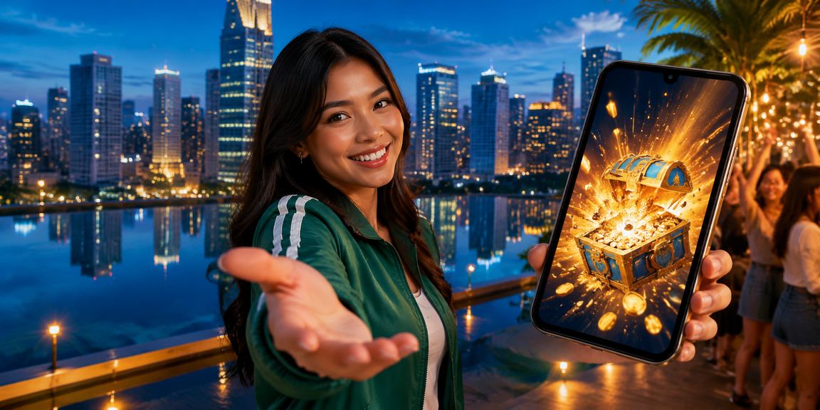 Suasana festival dengan pemain menggunakan mobile casino puptogel